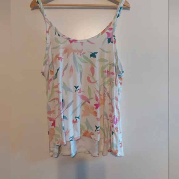 Torrid-1 soft knit Floral Camisole tank top spaghetti strap Cami 1X Summer - Picture 3 of 6